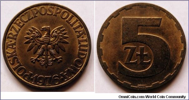 Poland 5 złotych.
1976