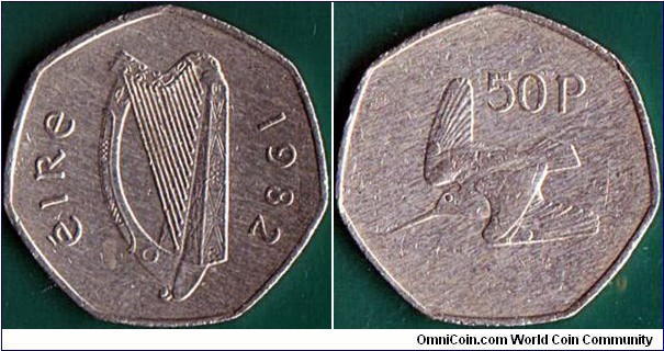 Ireland 1982 50 Pence.