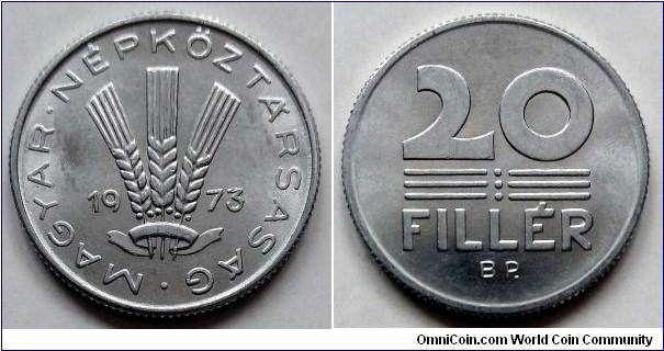 Hungary 20 filler.
1973