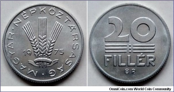 Hungary 20 filler.
1975 (II)