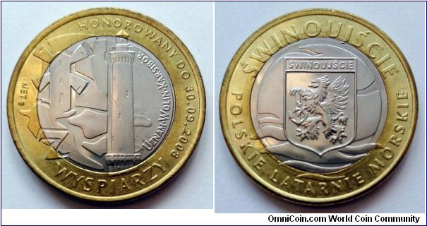 Poland - Local coin 7 wyspiarzy. 2008, Polish lighthouses - Świnoujście