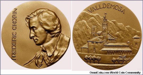 Frederic Chopin - Valldemossa. Medal by X.Y.F Calico Barcelona