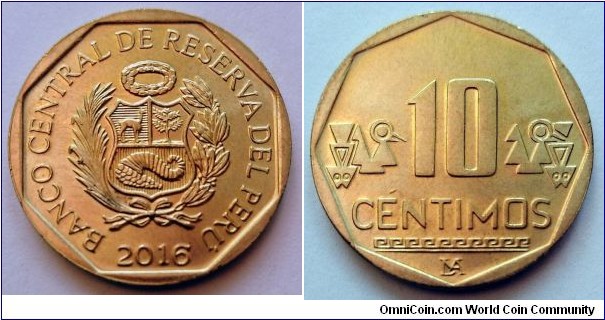 Peru 10 centimos.
2016