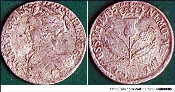 Scotland 1705 5 Shillings.

'5' over '4' overdate.