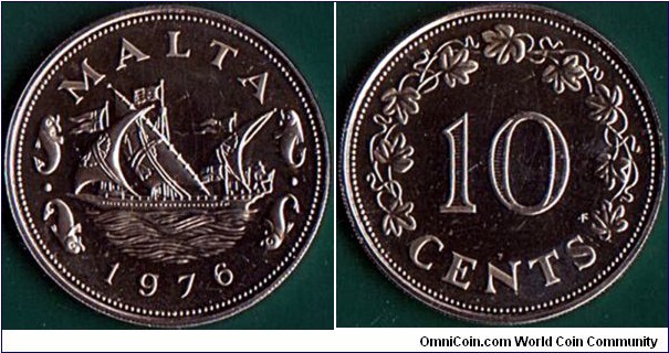 Malta 1976 FM 10 Cents.