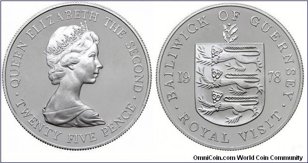 25 Pence - Royal Visit. 28,28g Ag 925.