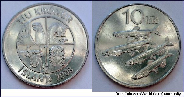 Iceland 10 krónur.
2008 (XII)