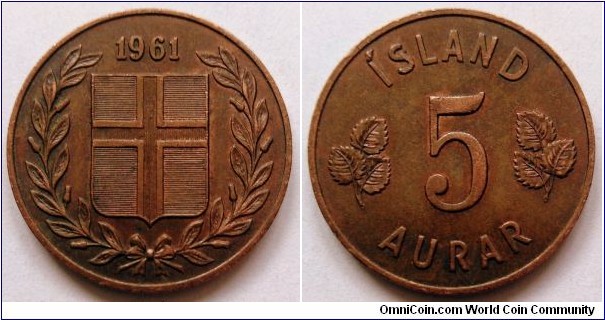 Iceland 5 aurar.
1961