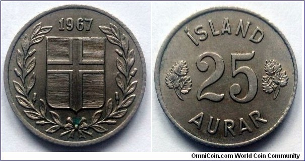 Iceland 25 aurar.
1967 (II)