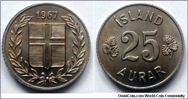 Iceland 25 aurar.
1967 (IV)