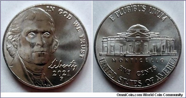 2021 P Jefferson nickel