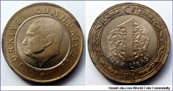 Turkey 1 lira.
2014 (II)