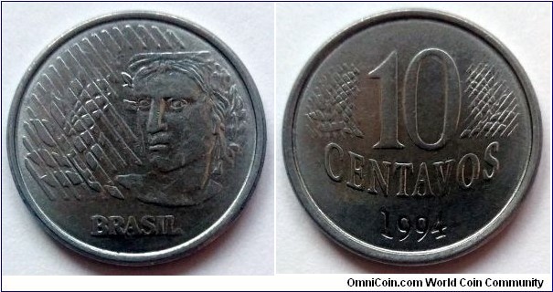 Brazil 10 centavos.
1994