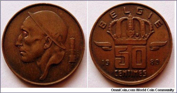 Belgium 50 centimes.
1980, Belgie