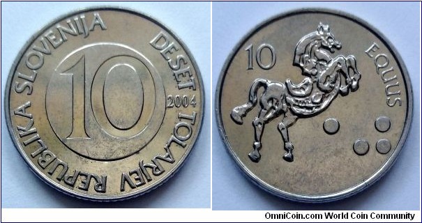 Slovenia 10 tolarjev.
2004