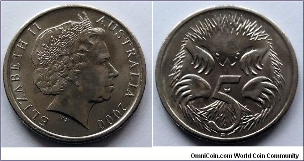 Australia 5 cents.
2000