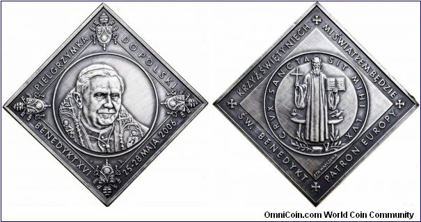 Polish medal - Pope Benedict XVI visit to Poland.