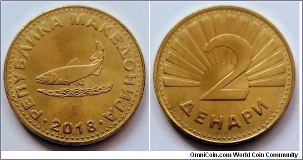 North Macedonia 2 denari. 2018, Magnetic.