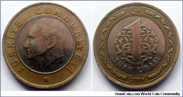 Turkey 1 lira.
2009 (II)