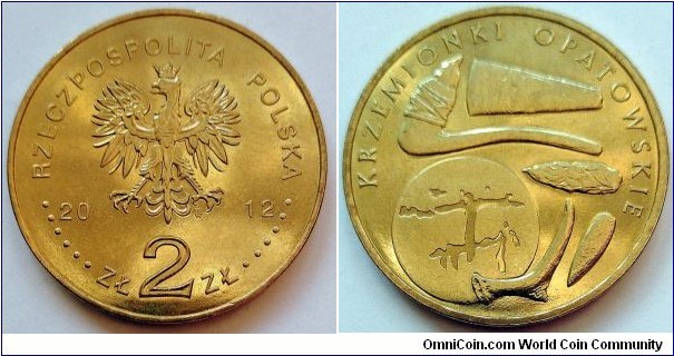 Poland 2 złote. 2012, Krzemionki Opatowskie (Opatów silica-mine) Nordic gold. Weight; 8,15g. Diameter; 27mm. Mintage: 800.000 pcs.