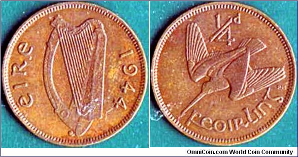 Ireland 1944 1 Farthing.