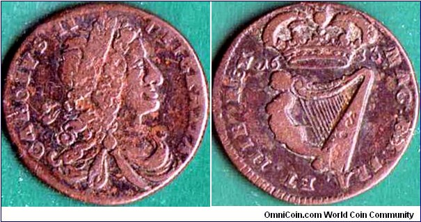 Ireland 1683 1/2 Penny.