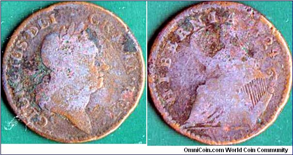 Ireland 1724 1/2 Penny.