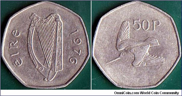 Ireland 1976 50 Pence.