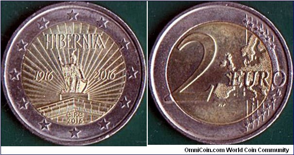 Ireland 2016 2 Euros.

Easter Rising Centenary.

I love this coin's design.