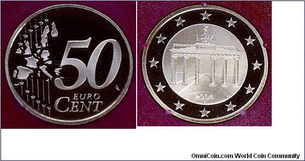 50 Euro cents 2004 F - Stuttgart. Proof.