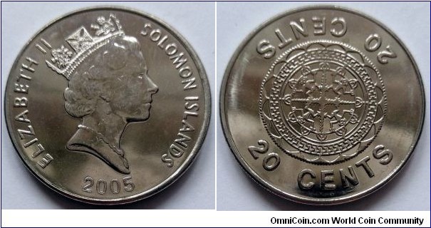 Solomon Islands 20 cents. 2005 (II)