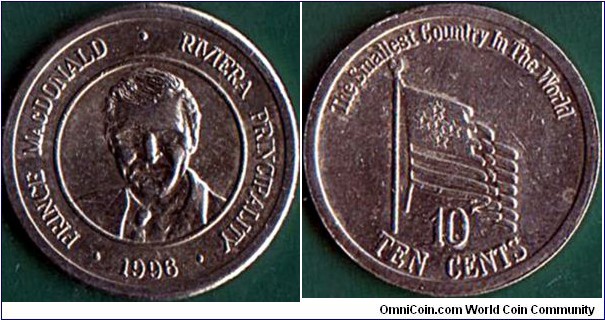 Riviera Principality 1996 10 Cents.