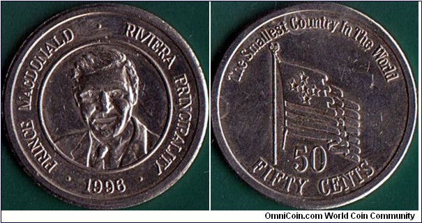 Riviera Principality 1996 50 Cents.