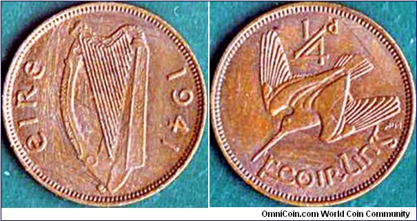 Ireland 1941 1 Farthing.