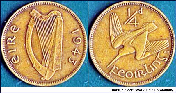 Ireland 1943 1 Farthing.