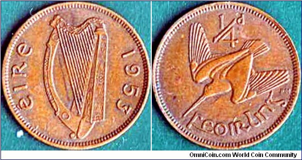 Ireland 1953 1 Farthing.