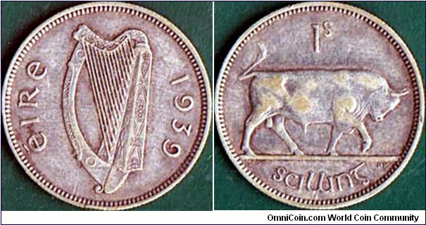 Ireland 1939 1 Shilling.