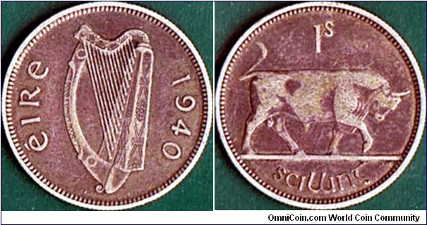 Ireland 1940 1 Shilling.