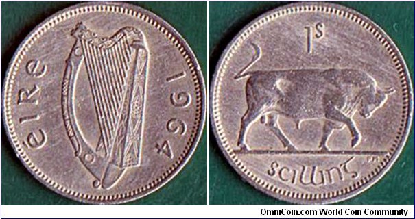 Ireland 1964 1 Shilling.