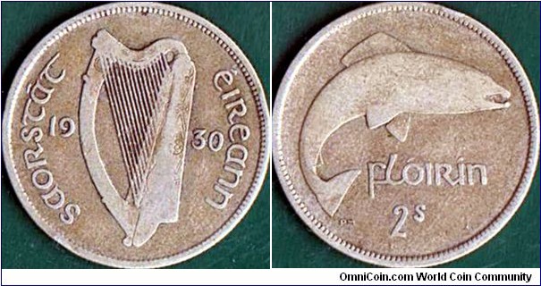 Ireland 1930 1 Florin (2 Shillings).