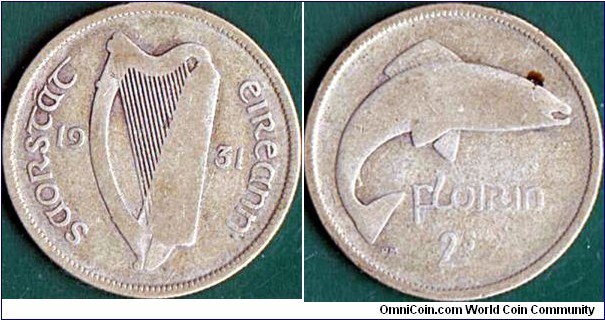 Ireland 1931 1 Florin (2 Shillings).