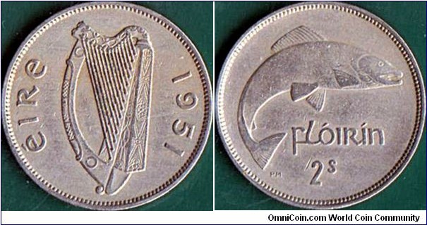 Ireland 1951 1 Florin (2 Shillings).