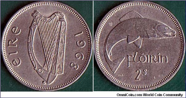 Ireland 1968 1 Florin (2 Shillings).