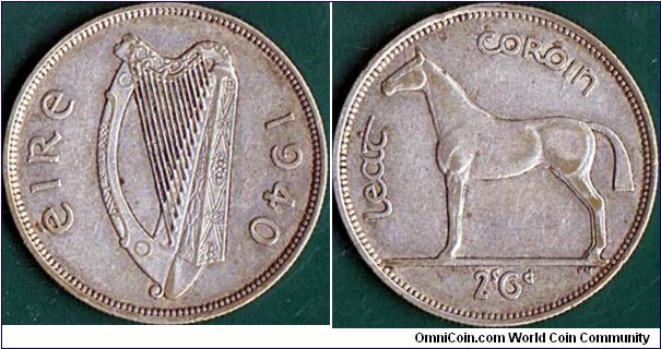 Ireland 1940 1/2 Crown.