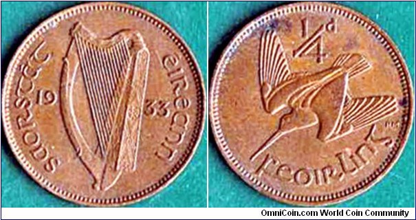 Ireland 1933 1 Farthing.