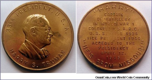 Token - President Harry S. Truman