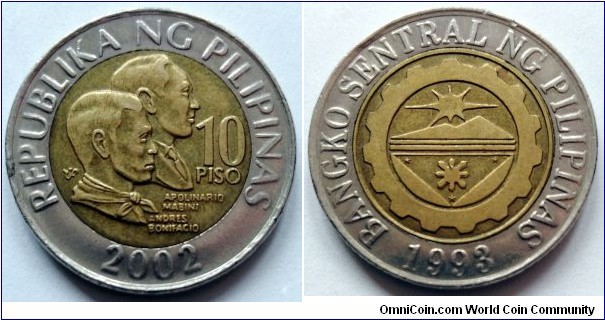 Philippines 10 piso.
2002 (II)