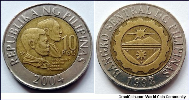 Philippines 10 piso.
2004