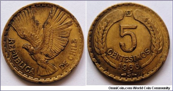 Chile 5 centesimos.
1966 (III)