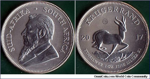 South Africa 2017 Silver Krugerrand.

50 Years of the Krugerrand.